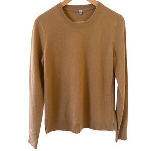 Uniqlo Womens Sweater Size Medium 100% Cashmere Brown Soft Preppy Quiet Luxury